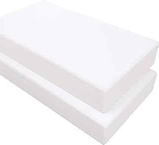 Dudu N Girlie Space Saver Cot Fitted Sheets 100x50 | Mini Cot Fitted Sheet | Jersey Soft Bedsheet Hypoallergenic Elasticated Breathable Fitted Cot Sheets (Single Pack, White)
