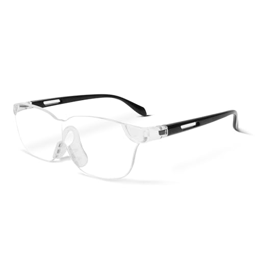 MZWOTO Magnifying Glasses for Close Work, 180% Magnifying Eyeglasses with Non-Slip Nose Pad, Hands Free Lightweight Wearable Magnifier for Hobbies, Reading, Crafts, Jewelry, Sewing