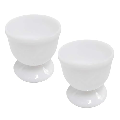 Set di 2 portauova leggeri, portauova sode in plastica, supporto per uova singole, utensili da cucina, per colazione, feste, cene, bianco