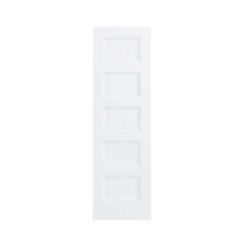 Image of JUBEST 24 inchx80 inch 5-Panel Shaker Style White Primed Hollow Core Interior Molded Door Slab, NOT Pre-drilled and NOT Included Hardware, Pre-Assembled Interior Door for Pantry, Laundry, Closet