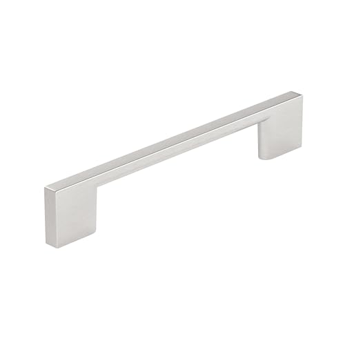 Image of Richelieu Hardware BP8160128195 Armadale Collection 5 1 /16-inch (128 mm) Center-to-Center Brushed Nickel Modern Cabinet and Drawer Pull Handle for Kitchen, Bathroom, and Furniture
