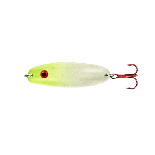 Lindy Rattl'N Quiver Spoon Ice Fishing Lure Jigging Spoon - Great for Walleye, Pike, Crappie and Perch, Chartreuse Glow Gold, 1 7/8