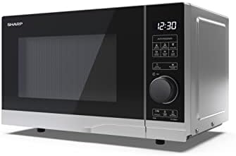 SHARP YC-QS204AU-B 20 Litre 800 W Black Flatbed Microwave Oven with 10 Power Levels, 8 Automatic Cook Programmes, Simple to Use Semi Digital Control, Space Saving Design, LED Cavity Light, Easy Clean
