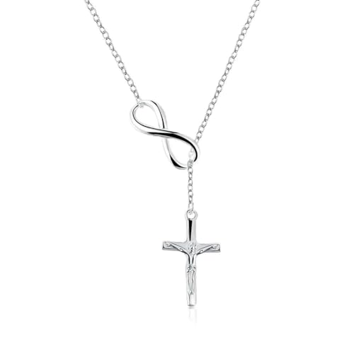 Collier avec Pendentif Croix Infinie pour Femme en Argent Éclatant