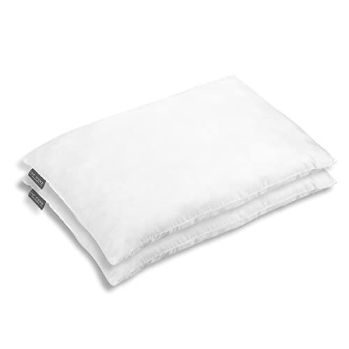 Oreiller 60x70 Lot de 2 Blancs - Coussin 60x70 certifiés Made in Green, hypoallergénique, Respirant et Lavable, en Boules de Fibres Creuses en Polyester, Doux et Facile d'entretien Cover