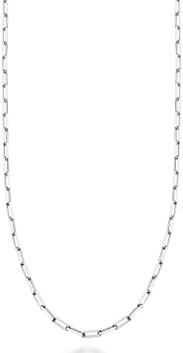 Miabella Solid 925 Sterling Silver Italian 2mm Paperclip Link Chain Necklace for Women, Made in Italy