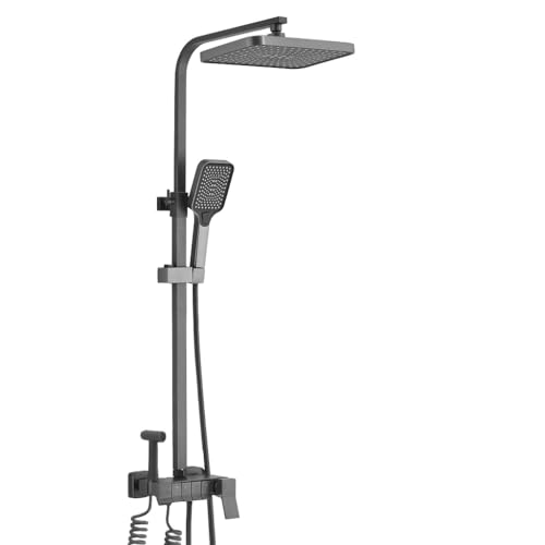 LISHEUK Cabezal de Ducha con Pantalla Digital y Teclas de Piano, Juego de Ducha para el hogar, Secado de Flores, Ducha de Lluvia, Ducha de baño