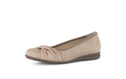 Gabor Damen Klassische Ballerinas Frauen Ballerinas Sommerschuhe Slipper Ausgehschuhe Abendschuhe Slip-ons klassisch elegant Sand 39 EU / 6 UK