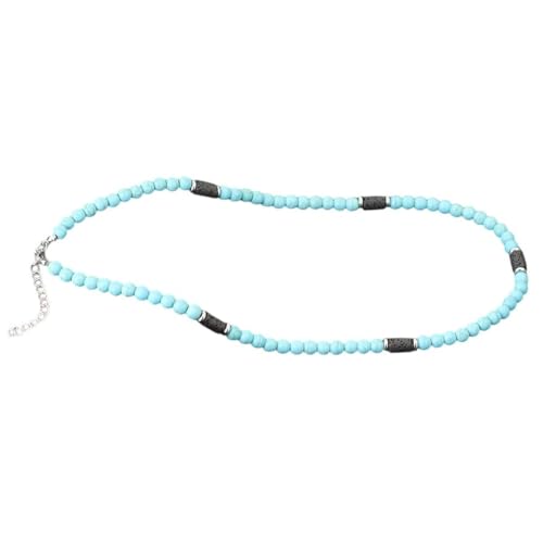 Collar ojo de tigre 6mm unisex para evitar alergias con cuentas de piedra lava autentica