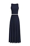PRETTYGARDEN Women's 2 Piece Maxi Skirt Sets Casual Summer Knit Cropped Tank Top High Waisted Long Skirts Outfit (Navy,X-Large)