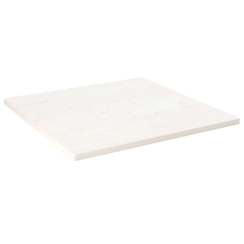Piano da tavolo in legno massello di pino bianco, 70 x 70 x 2,5 cm, quadrato con angoli arrotondati, per scrivania, piano di lavoro e mobili fai da te in ufficio, sala da pranzo, soggiorno