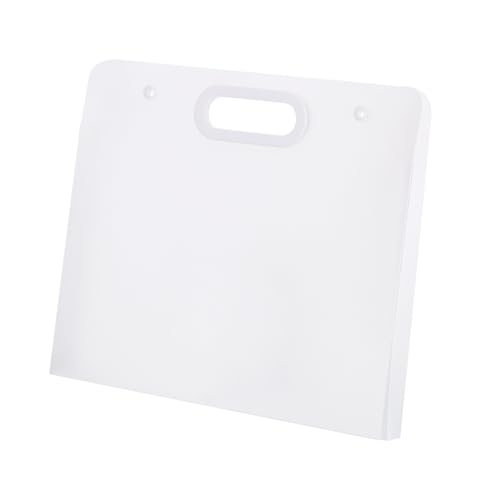 Image of PATIKIL 13 x 11 Inch Plastic Art Portfolio, Large Art Storage Bag with Handles, Waterproof Folder Container for Artwork Drawing Sketch Poster Photography Diamond Painted, Clear White