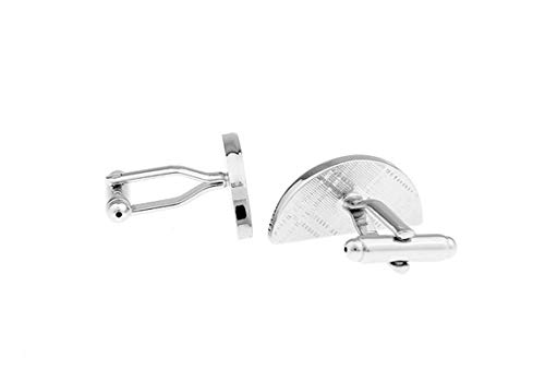 Mancuernillas de Hombre KnBoB Semicírculo Plata miniatura 1