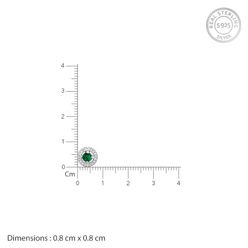 GIVA 925 Silver Forest Green Shining Halo Studs| studs to Gift Women & Girls | With Certificate of Authenticity and 925 Stamp | 6 Months Warranty