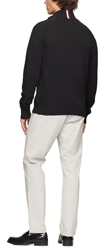 Tommy Hilfiger Men's Flag Logo Zip Sweater (US, Alpha, Large, Regular, Regular, Black)3