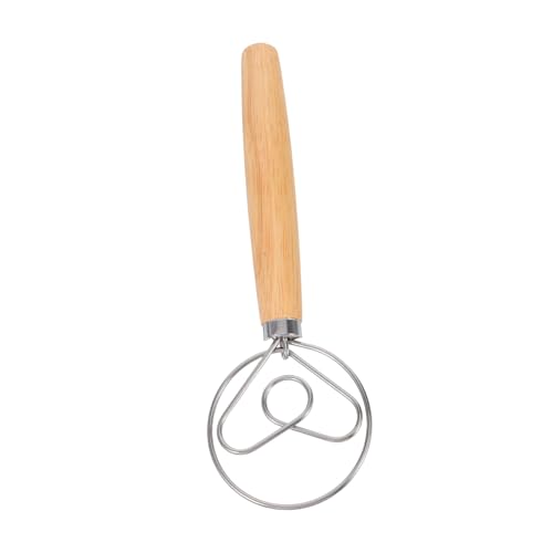 VERDANVERSE ステンレス製泡立て器 橡木柄採用 滑り止めグリップ付き 多用途キッチンツール 卵ミルクケーキ生地攪拌用