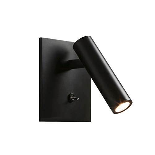 Klobvtt Lampe de chevet à LED encastrée pour montage mural, applique murale pour tête de lit avec interrupteur, appliques murales décoratives côté lit d'hôtel, lampes de lecture de lit focalisées blan