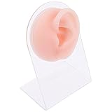 MAGICLULU Modelo de Pendientes de Silicona para Práctica de Piercing Base Acrílica Resistente, Adecuado para Joyerías y Clínicas de Masaje