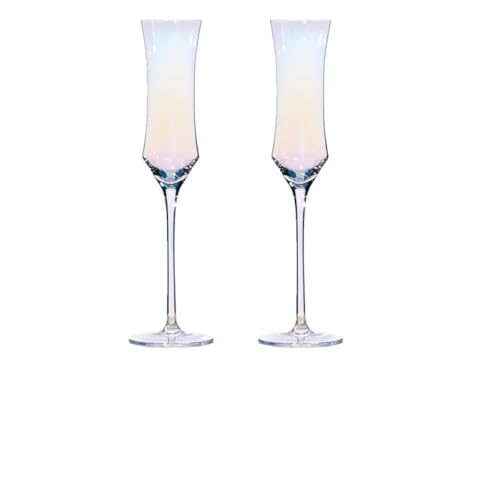 Verre irisé coloré à pied en lot de 2, le cadeau idéal pour les fêtes