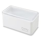 伊勢藤(ISETO) 収納ケース Conty ホワイト 1.85L 幅21.4×奥行11.2×高さ10.5cm 日本製 抗菌 パッキン 湿気 ニオイ 防止 フタ付き 収納 ケース ランドリー キッチン お菓子入れ I-597