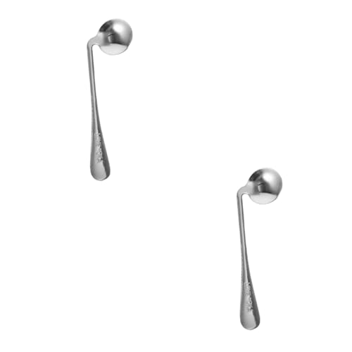 SEWOART 2pcs Ergonomic Spoon for Elderly Angled Feeding Utensil Stainless Steel Easy to Use Comfortable Grip Non-Slip for Seniors