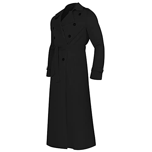 Men Trench Coat Winter Long Jacket Double Breasted Overcoat Men's Classic Wool Trench Overcoat Long Coat Jackets4