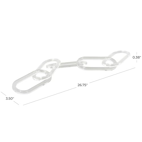 Escultura Decorativa de Cadena Oval Acrílica Transparente 27" miniatura 3