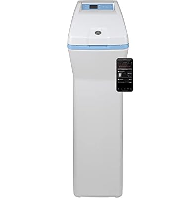 GE Smart Water Softener System with Leak Detect | 40,000 Grain | Reduce Hard Mineral Levels at Water Source | Wifi Connectivity | Improve Water Quality for Drinking, Laundry, Dishwashing | GXSHC40N