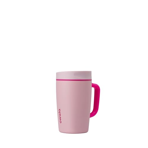 Image of Owala SmoothSip Slider Stainless Steel Insulated Travel Mug with handle, 100% Leak Proof, For Hot and Cold Drinks, Travel Friendly with Sliding Lock Lid, 12oz, BPA Free, Leak Proof, Pucker Up