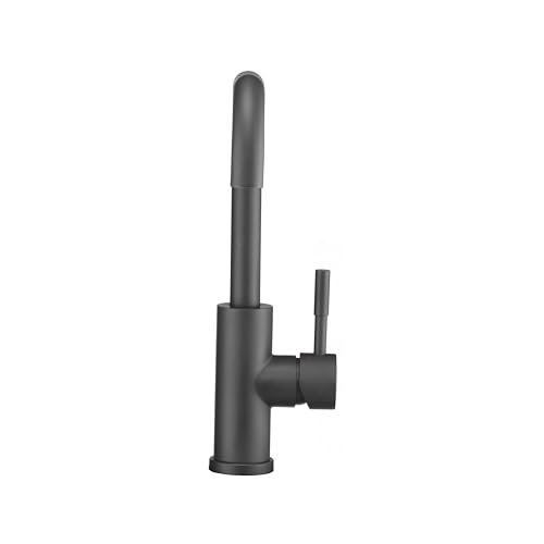 Image of Dura Faucet DF-MK533LK-MB RV Squared-Arc Kitchen Faucet (Matte Black) | RV squared-arc single-handle kitchen faucet for campers and trailers. Matte Black finish. Easy DIY install.