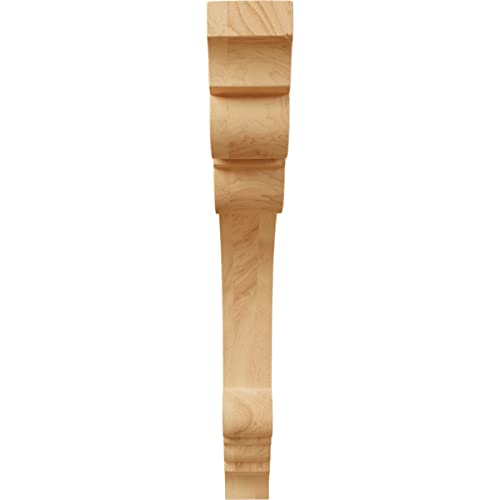 Ekena Millwork CORW02X10X12ELRO Large Ellis Wood Corbels, 1 1/2"W X 10"D X 12"H, Red Oak thumb #1
