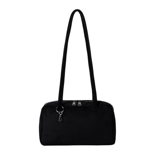 Sac aisselle en suède rétro à carreaux pour femmes et filles style casual
