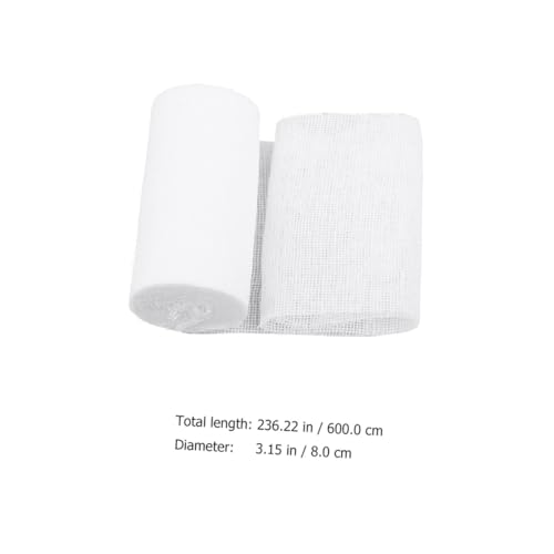 Operitacx 10 piezas vendas de gasa 8x600cm para compresión, para primeros auxilios y cuidado de heridas deportivas miniatura 2
