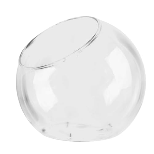 Vase De Bol À Poisson en Verre, Terrarium De avec Bouche Inclinée Vase Boule en Verre Transparent Élégant pour Terrariums, Bougies Et Présentoirs De Lors...