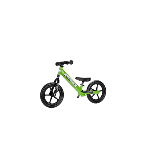 Image of Strider 12 Sport Bike, Green - No Pedal Balance Bicycle for Kids 1 to 4 Years - Includes Safety Pad, Padded Seat, Mini Grips, Flat-Free Tires-Easy Assembly, Tool-Free Adjustments | No-Pedal Balance Bike for Toddlers, Safety Pad, Adjustable Seat and Handlebars, Lightweight Frame, Never-Flat Tires