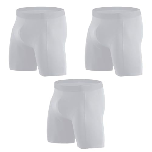 Calzoncillos transpirables para hombre de algodón con soporte antirozaduras blanco