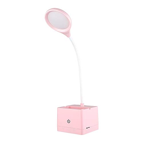 8KLANMMQ Lámpara táctil LED Smart Eye Protection Lámpara de escritorio de aprendizaje USB, soporte para bolígrafo, soporte para teléfono móvil, intensidad ajustable, lámpara de oficina regulable con