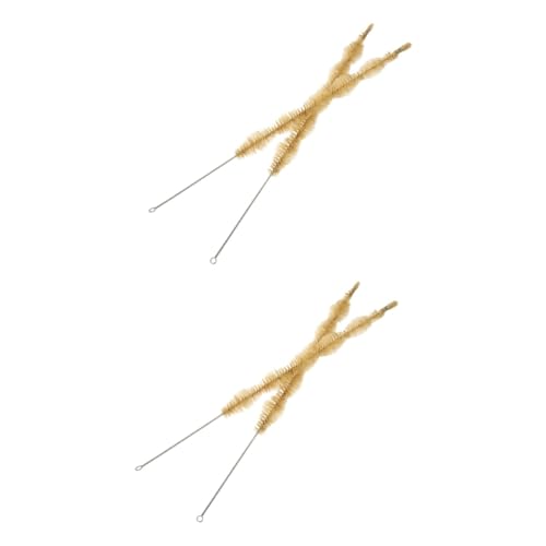 SEWOART 4 Pcs Condenser Brush Straw Cleaner Brush Extra Long Condenser Pipe Cleaning Brush Cup Brush Cleaner Bottle Brush Cleaner Condenser Pipe Cleaner Stainless Steel Light Brown