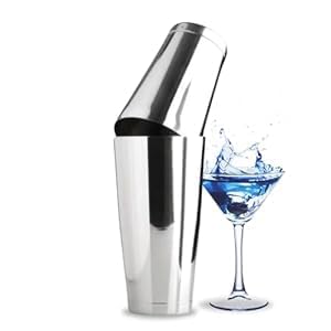 Bablouie Cocktail Shaker 450ml & 900ml, Cocktail Mixing Boston Shaker, Tin Bartender Tool, Stainless Steel Shaker Bar Set for Parties, Boston Shaking Shaker, Pack of 2 (Silver)