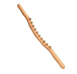 Bounabay Rückenmassage Accessories Anti Cellulite Massage Disk Massagegerät Massageroller Roller mit Griff Maderotherapie aus Holz (10-Massagestab)