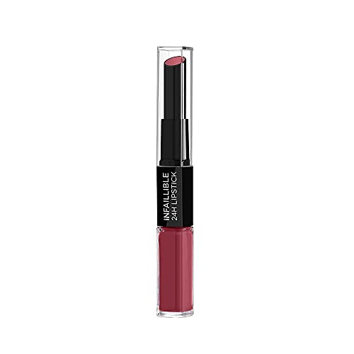 L'Oreal Paris Make-up Designer Pintalabios Permanente Infalible 24 H, Tono 804 Metro-Proof Rose, 1 Unidad (Paquete de 1)