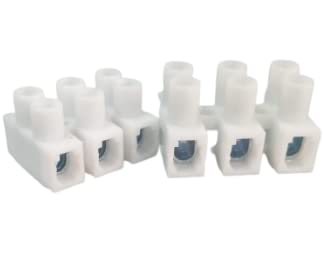 POWER CONNECT 3 Way Terminal Strip Screw Terminal Barrier Block, Insulated Electrical Wire Terminal Connector White (Pack of 30)-image-37