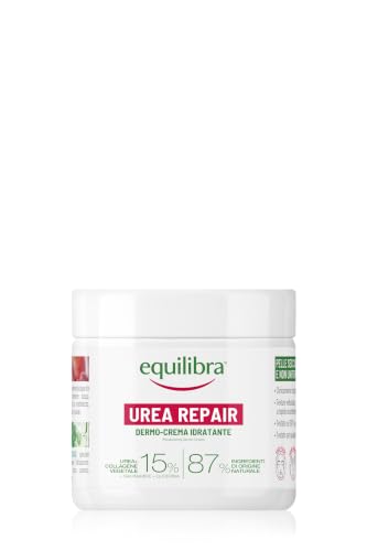Equilibra Crema Idratante Viso, Mani e Corpo, 400 ml, per Pelli Sensibili | con 15% di Urea, Collagene Vegetale, Niacinamide e Glicerina, Dermatologicamente Testato, Pelle Secca e non Uniforme