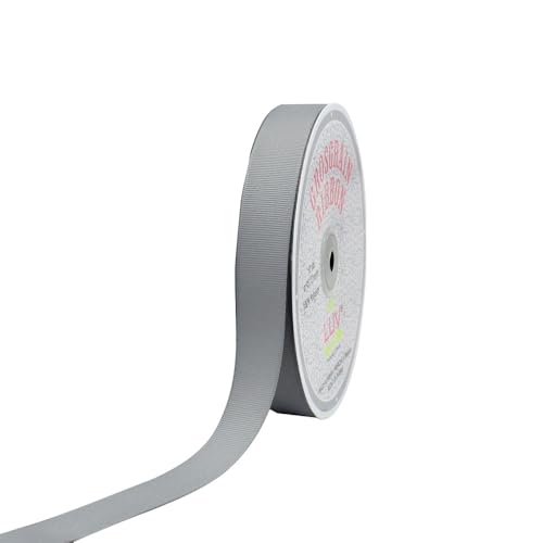 LUV RIBBONS Creative Ideas 7/8-Inch Solid Grosgrain Ribbon, 50-Yard, Silver