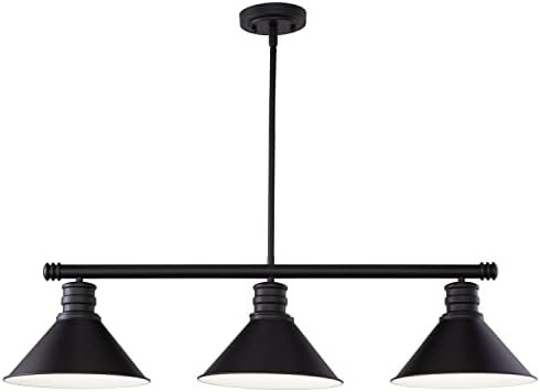 VAXCEL Akron 3L Bronze Farmhouse Linear Chandelier Island Pendant Fixture Pool Table Light