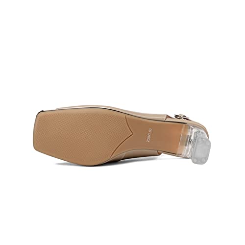 Sandales carrées talons hauts style concise été avec bride arrière