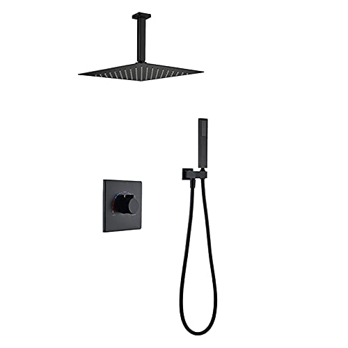 Système de douche noir encastré pour transformer votre salle de bain en spa relaxant