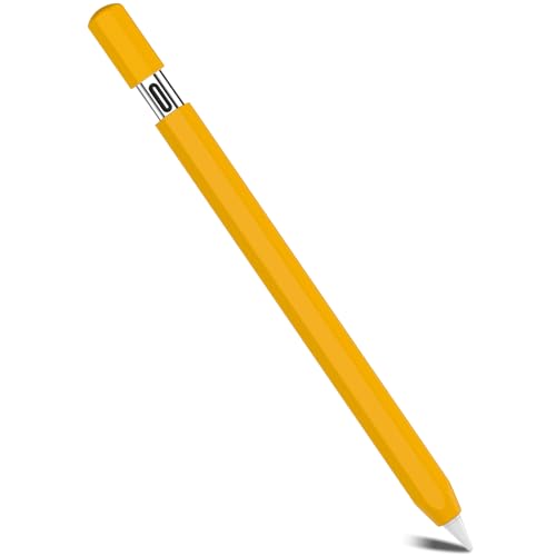 SidunRilax Case for Apple Pencil 3rd Gen, Anti-Slip Anti-Roll Silicone Sleeve Cover with Grip, Easy On/Off Shockproof Skin for USB-C Model, (Yellow)