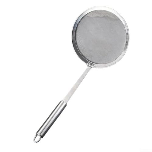 Pumixiy Cuchara de filtro de malla fina, colador de cocina para leche de soja, eliminación de sedimentos de aceite, herramienta de cocina ligera y antideslizante (B-S)