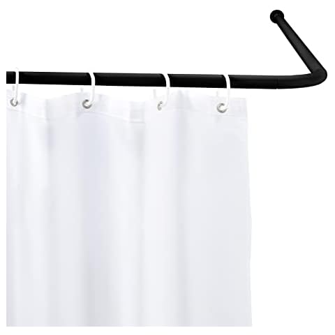 Barra angular universal para cortina de ducha, negro Cover